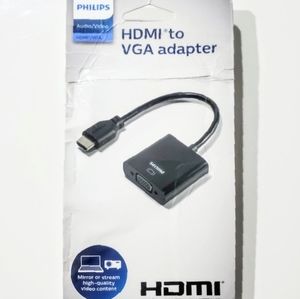 Philips Male-To-Female HDMI to VGA Adapter - Black